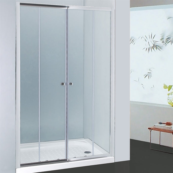 1400-2250*2000mm Wall to Wall Double Sliding Chrome Semi-frameless Shower Screens - HD reno