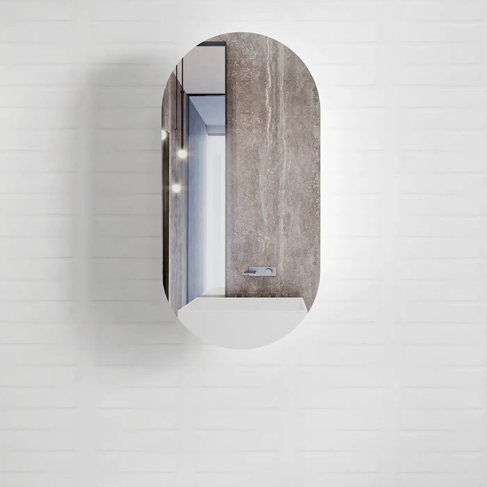 900*460*116mm Noosa Matt White 2 pac Polyurethane/Plywood Oval Shaving Cabinet