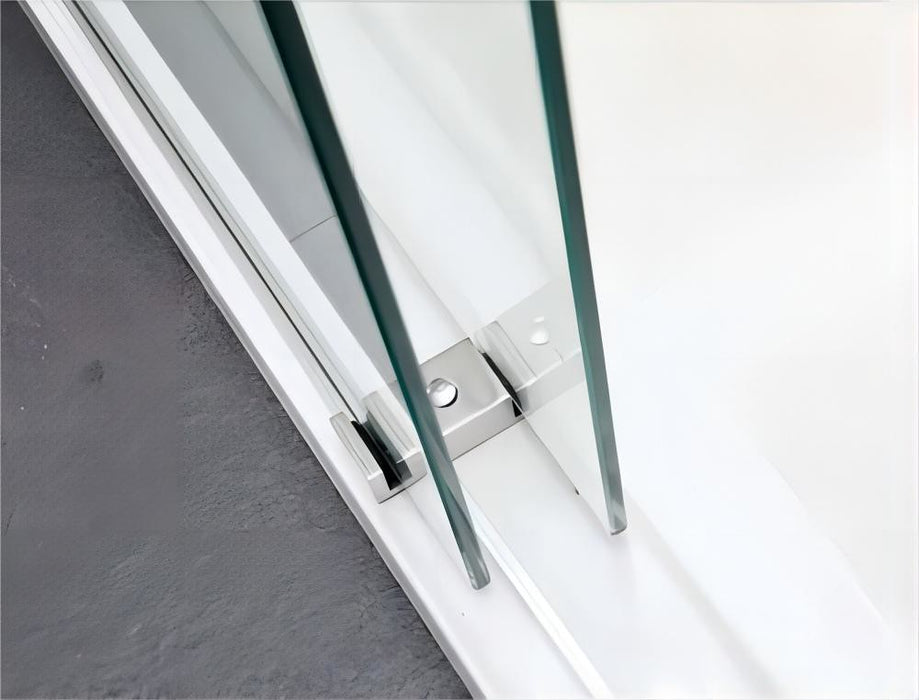 1180-1650x2000mm Wall to Wall Sliding Frameless Chrome Rail 10mm Glass SS304 With Towel BarBar Shower Screens