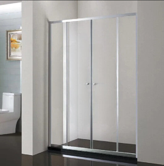 1400-2250*2000mm Wall to Wall Double Sliding Chrome Semi-frameless Shower Screens - HD reno