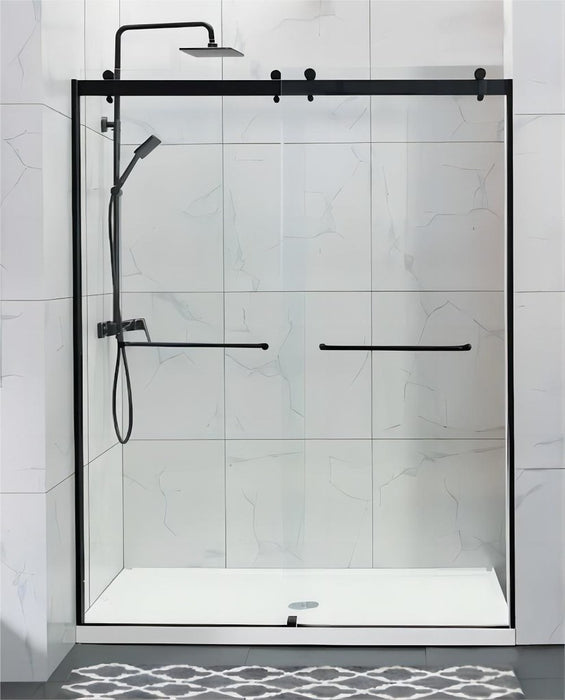 1180-1650x2000mm Wall to Wall Sliding Frameless Chrome Rail 10mm Glass SS304 With Towel BarBar Shower Screens