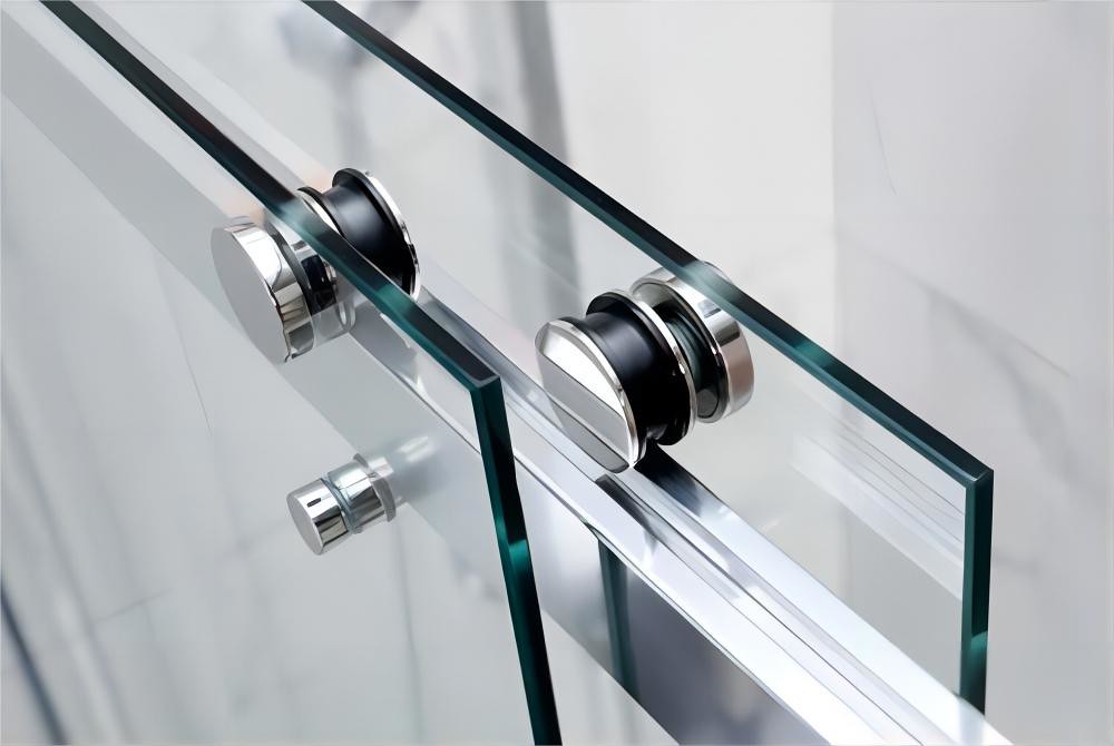 1180-1650x2000mm Wall to Wall Sliding Frameless Chrome Rail 10mm Glass SS304 With Towel BarBar Shower Screens
