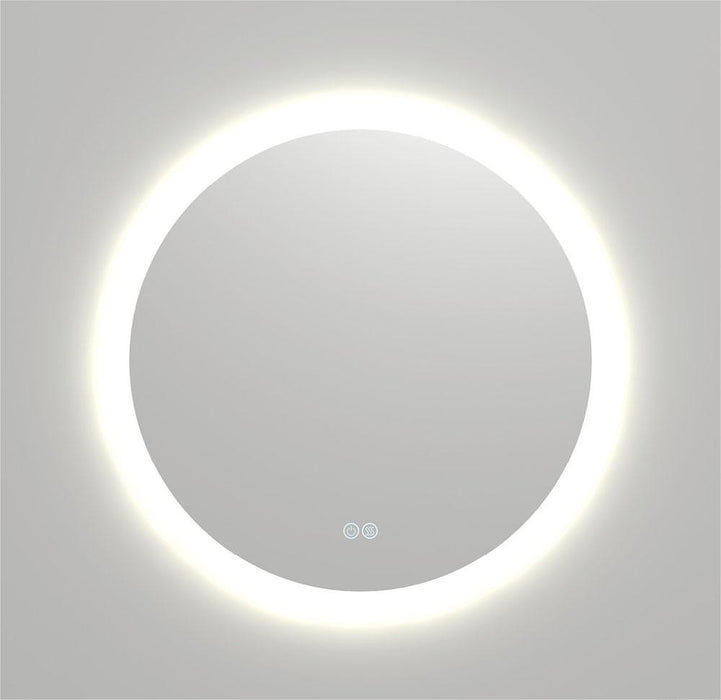696*696*5mm Fienza Kaya Frosted Glass Copper-free Round Pencil Edge Framed LED Mirror