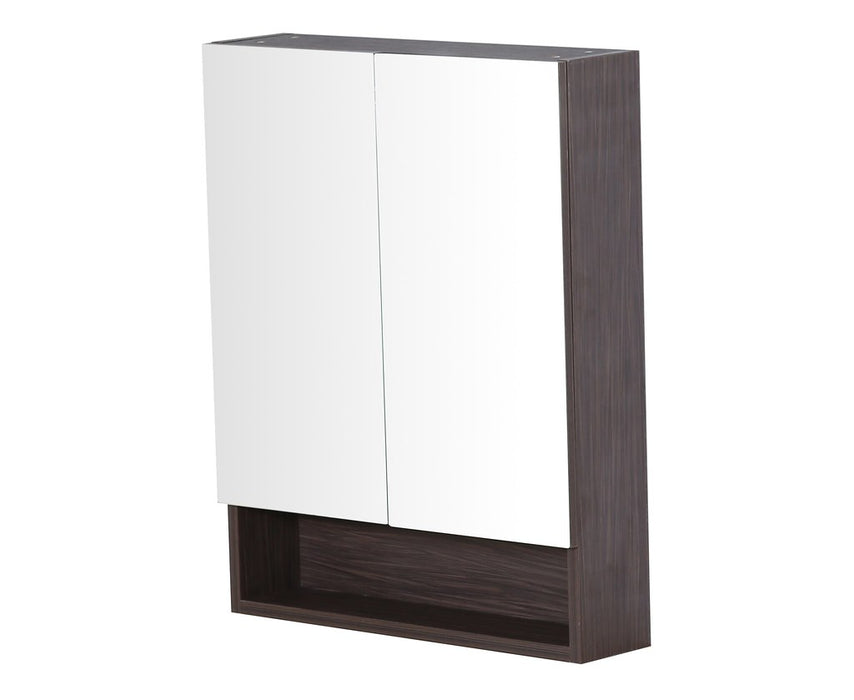 600-1500*750*155mm Poseidon Stella Walnut Moisture Resistant Plywood Glass Rectangle Shaving Cabinet