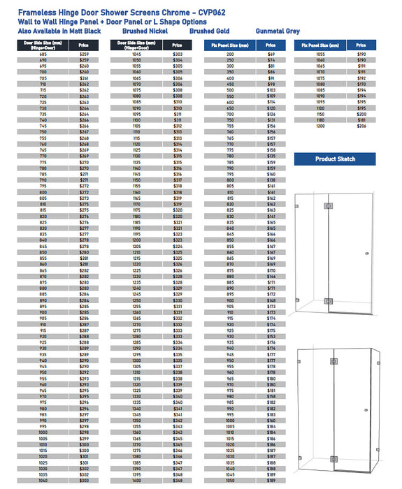 800-1200mm 10mm Glass Square Pivot Door With Return Panel Chrome Frameless 2000mm Height Shower Screens - HD reno