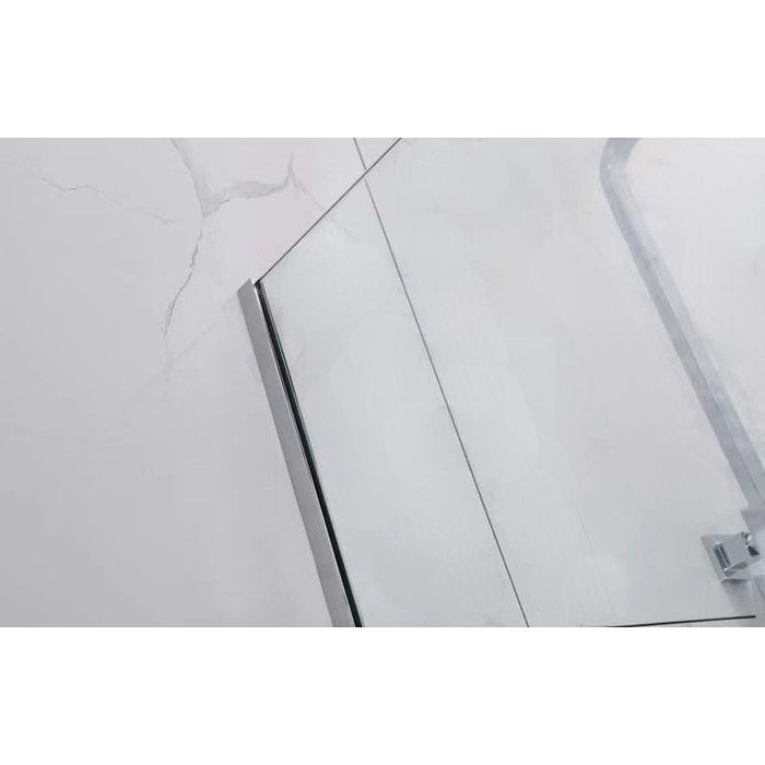 900-1200mm 10mm Glass Frameless Single Door Fixed Panel Chrome Channel Shower Screens - HD reno