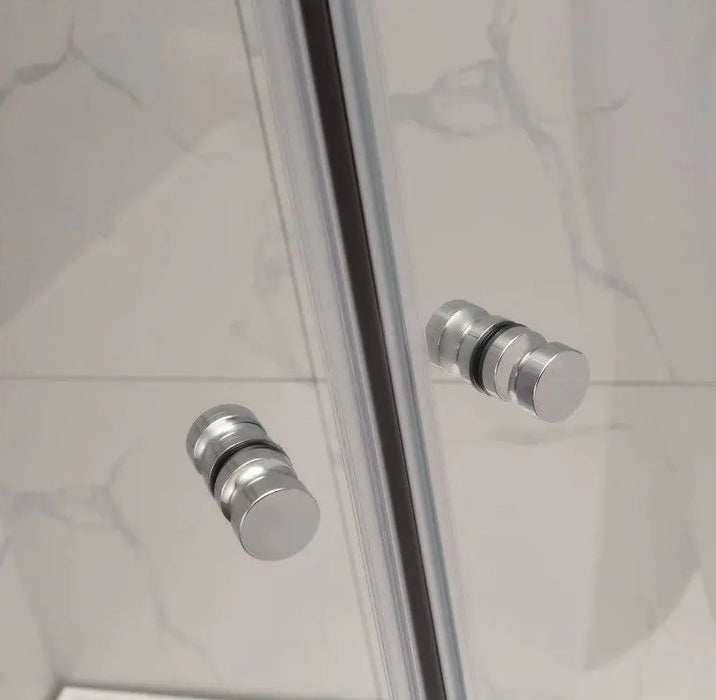 Covey NC046 Semi-Frameless Curved Sliding Door Chrome / Black Fittings Shower Screens - HD reno