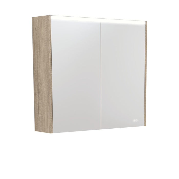 750-1200*670*180mm Fienza Scandi Oak Copper-free Glass Rectangle Pencil Edge LED Shaving Cabinet