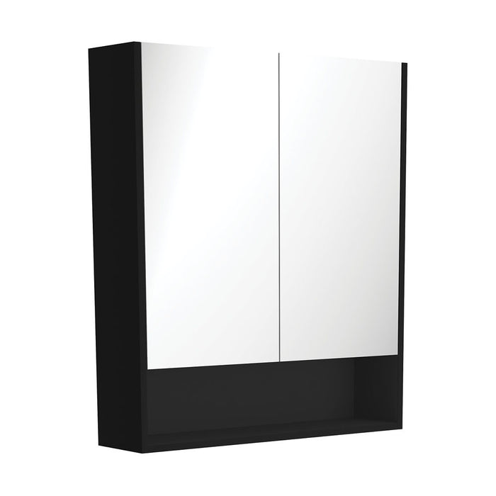 750-1200*850*180mm Fienza Satin Black Copper-free Glass Rectangle Pencil Edge Shaving Cabinet With Shelf