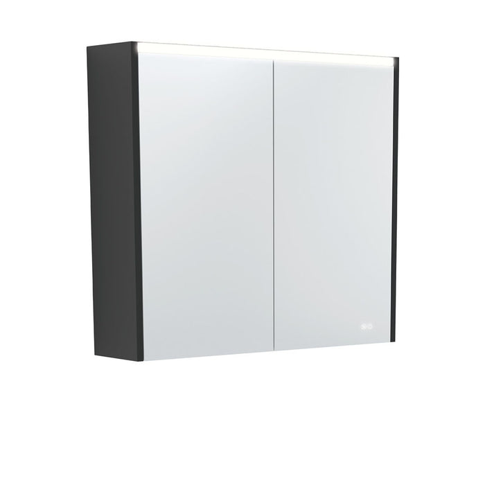 750-1200*670*180mm Fienza Satin Black Copper-free Glass Rectangle Pencil Edge LED Shaving Cabinet