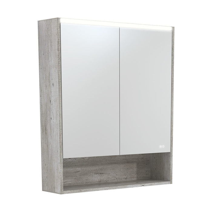 750-1200*850*180mm Fienza Industrial Copper-free Glass Rectangle Pencil Edge LED Shaving Cabinet With Shelf