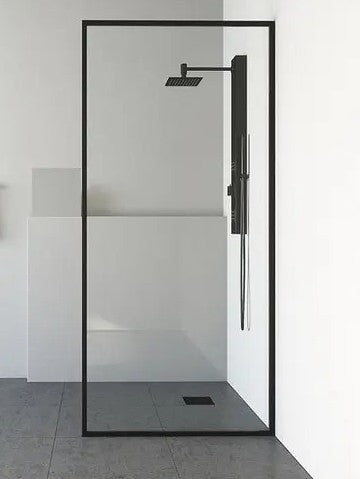 900-1200x2000mm Covey 6mm Thickness Glass Black Framed Walk-in Single Door Panel Shower Screens