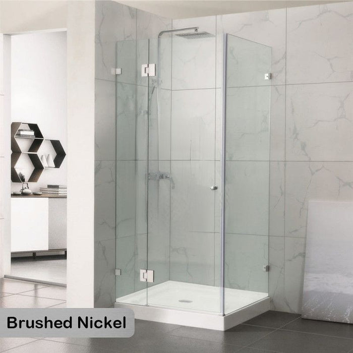 800-1200mm 10mm Glass Square Pivot Door With Return Panel Chrome Frameless 2000mm Height Shower Screens - HD reno