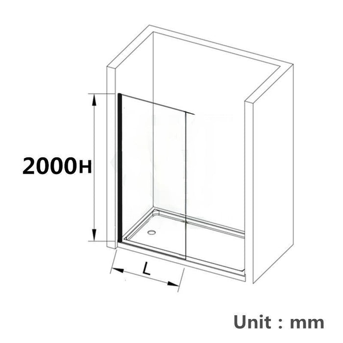 900-1200mm 10mm Glass Frameless Single Door Fixed Panel Chrome Channel Shower Screens - HD reno