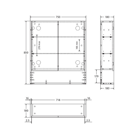 750-1200*850*180mm Fienza Satin White E1 MDF Board Copper-free Glass Rectangle Pencil Edge Shaving Cabinet With Shelf