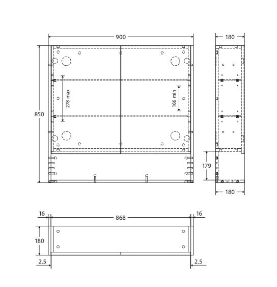 750-1200*850*180mm Fienza Satin White E1 MDF Board Copper-free Glass Rectangle Pencil Edge Shaving Cabinet With Shelf
