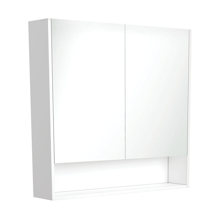 750-1200*850*180mm Fienza Satin White E1 MDF Board Copper-free Glass Rectangle Pencil Edge Shaving Cabinet With Shelf