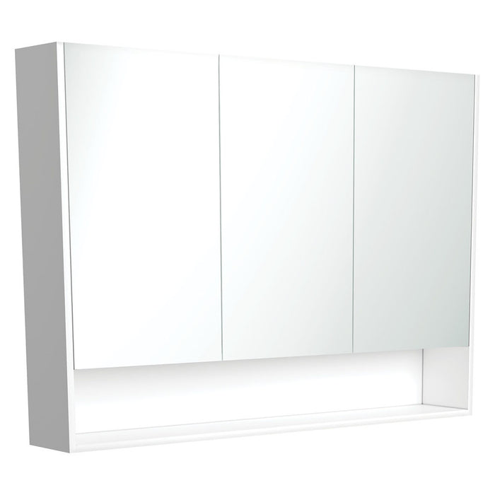 750-1200*850*180mm Fienza Satin White E1 MDF Board Copper-free Glass Rectangle Pencil Edge Shaving Cabinet With Shelf