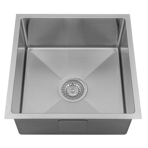 440*440*230mm BK Arcko LUX 304 Stainless Steel Round Top Mount / Under Mount Chrome Brushed Gold Matt Black Wirh Drainer Single Bowl Laundry Kitchen Sink - HD reno