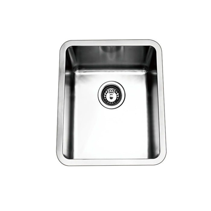 440*380*200mm BK Traditionell 304 Stainless Steel Chrome Square Top Mount / Under Mount Single Bowl Laundry Kitchen Sink - HD reno