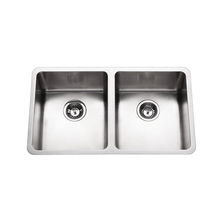 440*760*200mm BK Traditionell 304 Stainless Steel Chrome Square Top Mount / Under Mount Double Bowls Laundry Kitchen Sink - HD reno