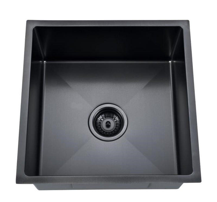 440*440*230mm BK Arcko LUX 304 Stainless Steel Round Top Mount / Under Mount Chrome Brushed Gold Matt Black Wirh Drainer Single Bowl Laundry Kitchen Sink - HD reno