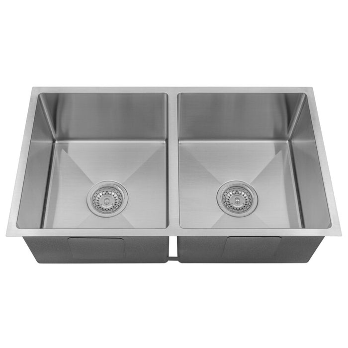 760*440*230mm Arcko LUX Stainless Steel Round Top Mount / Under Mount Chrome Brushed Gold Matt Black Wirh Drainer Double Bowls Laundry Kitchen Sink - HD reno