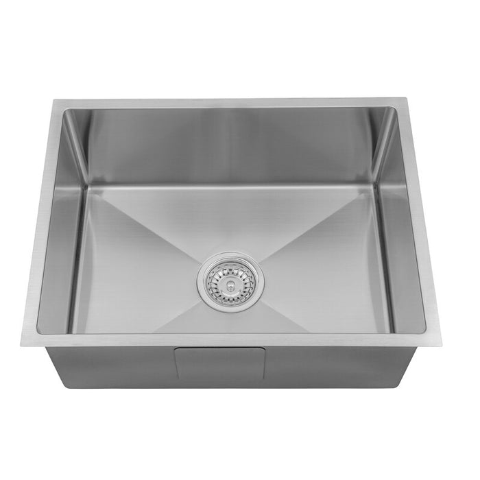 580*440*230mm BK Arcko LUX Top Mount / Under Mount Chrome Square Stainless Steel Single Bowl 304 Laundry Kitchen Sink - HD reno