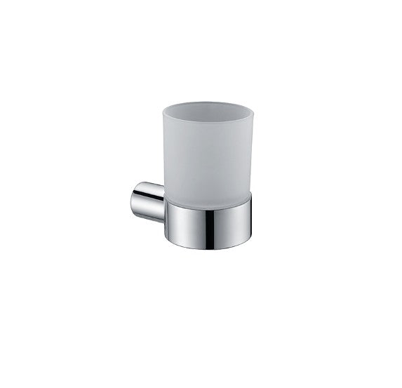 BK SS RUND Chrome/Matt Black Stainless Steel Single Round Tumbler Holders