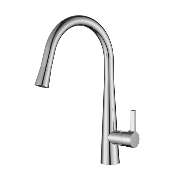 BK Kuchendesigner Chrome/Matt Black/Brushed Nickel Brass Pull Out Swivel Kitchen Mixer - HD reno