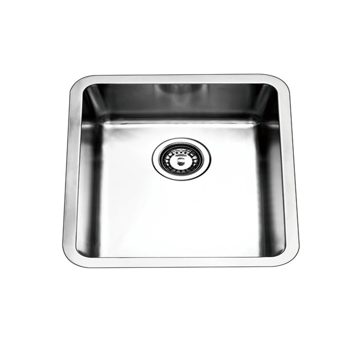 440*540*200mm BK Traditionell 304 Stainless Steel Chrome Square Top Mount / Under Mount Single Bowl Laundry Kitchen Sink - HD reno