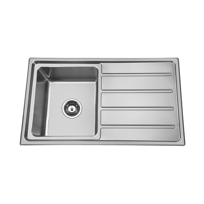 860*500*200mm BK Traditionell 304 Stainless Steel Chrome Square Top Mount Single Bowl Laundry Kitchen Sink - HD reno
