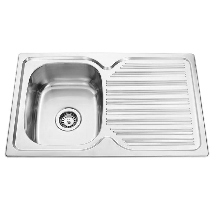 1000*450*235mm BK 304 Stainless Steel Chrome Square Top Mount Single Bowl Laundry Kitchen Sink - HD reno