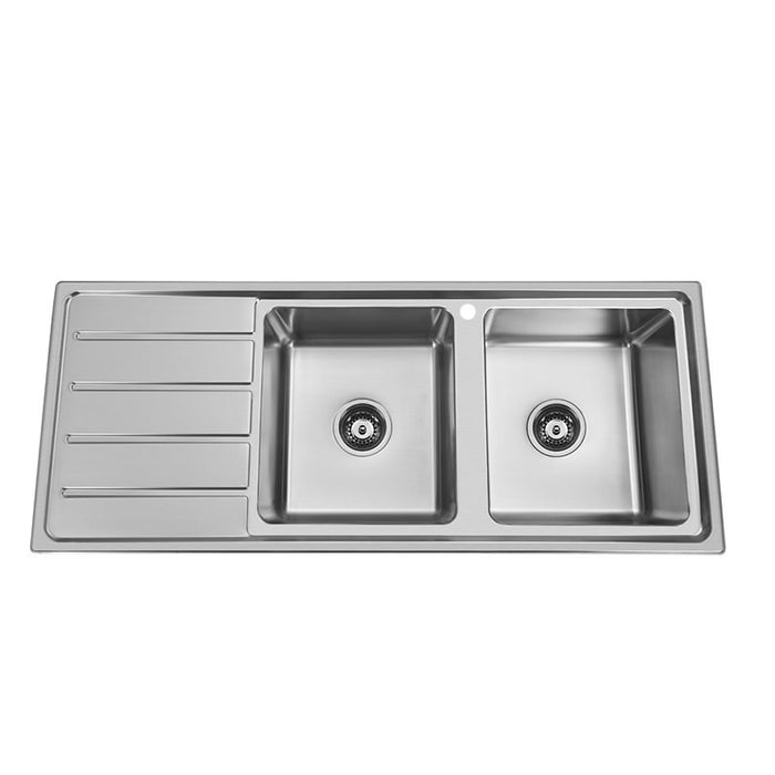 1200*500*200mm BK Traditionell 304 Stainless Steel Square Top Mount Wirh Drainer Laundry Kitchen Sink - HD reno