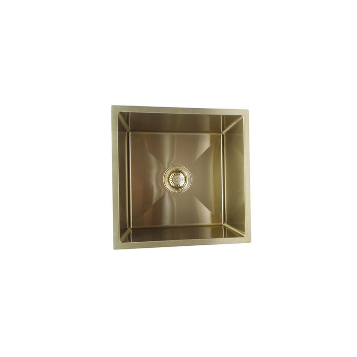 440*440*230mm BK Arcko LUX 304 Stainless Steel Round Top Mount / Under Mount Chrome Brushed Gold Matt Black Wirh Drainer Single Bowl Laundry Kitchen Sink - HD reno