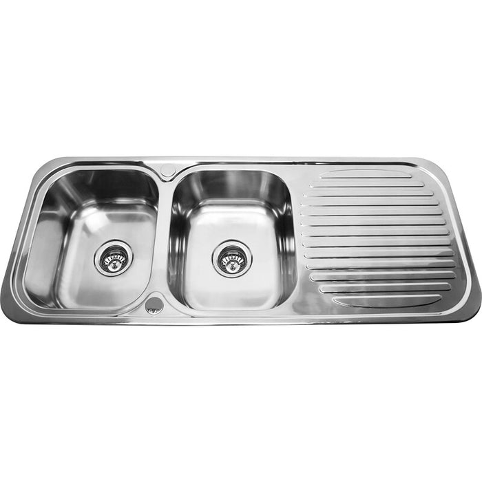 1180*480*170mm Traditionell 304 Stainless Steel Square Top Mount Wirh Drainer Laundry Kitchen Sink - HD reno