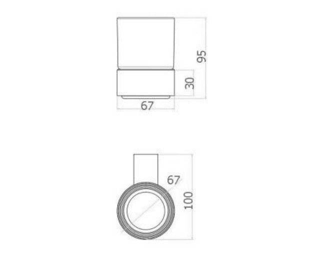 BK SS RUND Chrome/Matt Black Stainless Steel Single Round Tumbler Holders