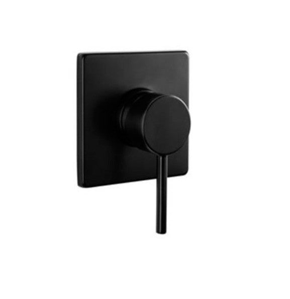 BK Rund Chrome/Matt Black Premium Brass Round Bath/Shower Wall Mixer - HD reno