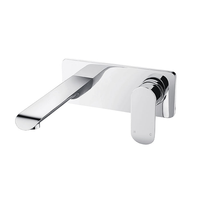 BK Chrome/Matt Black/Brushed Nickel Brass Oval Curve Handle Bath/Basin Wall Mixer With Spout - HD reno