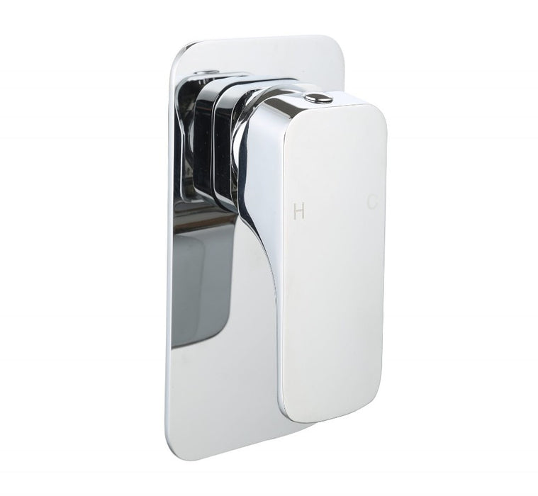 BK Kompakt Eckig Chrome/Matt Black/Brushed Nickel Brass Square Wall Mixer - HD reno