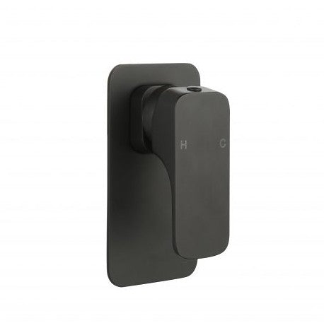 BK Kompakt Eckig Chrome/Matt Black/Brushed Nickel Brass Square Wall Mixer - HD reno