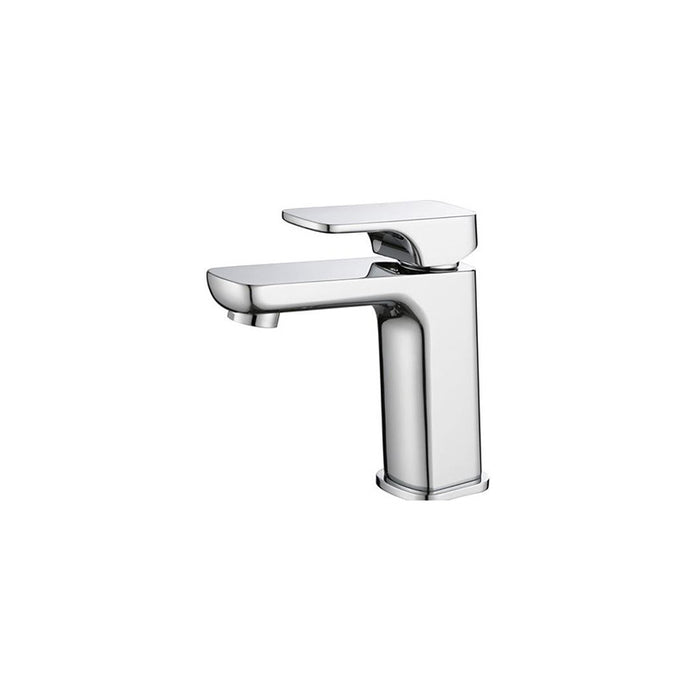 BK Kompakt Eckig Chrome/Matt Black/Brushed Nickel Brass Square Short Basin Mixer - HD reno