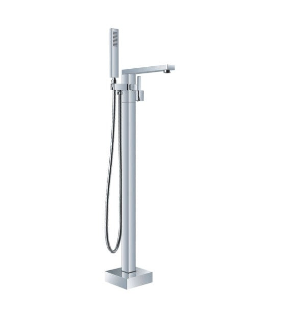 BK Eckig Brass Chrome Hand Shower Floor Mounted Bath Mixers - HD reno