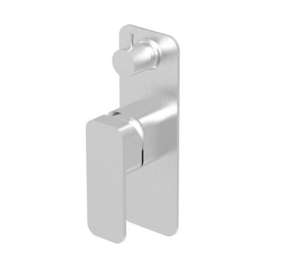BK Kompakt Eckig Chrome/Matt Black/Brushed Nickel Brass Square Shower/Wall Mixer With Diverter - HD reno