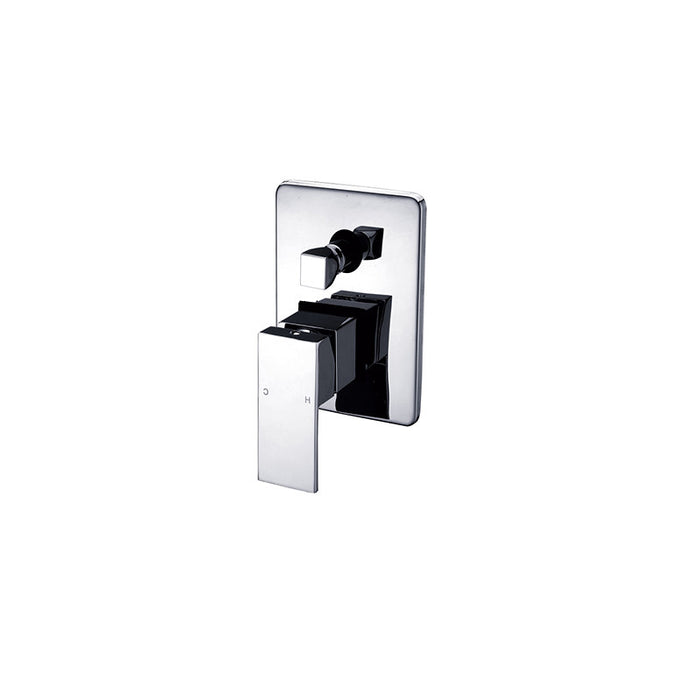 ECKIG SQUARE SHOWER DIVERTOR MIXER Chrome/Matt Black - HD reno