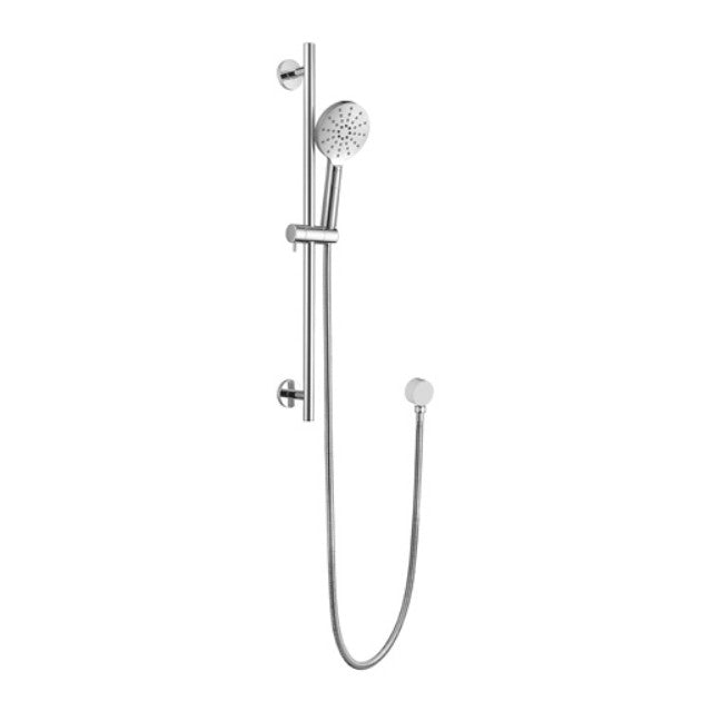 BK Rund Brass Multifunction Sliding Chrome/Matt Black/Brushed Nickel Round Rail Showers - HD reno