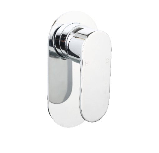BK Chrome/Matt Black/Brushed Nickel Brass Oval Handle Shower Wall Mixer - HD reno