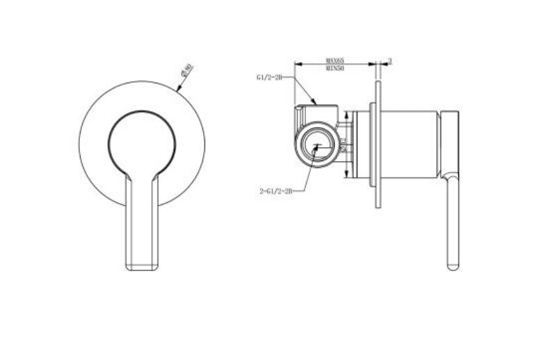 BK Iris Chrome/Matt Black/Brushed Nickel/Brushed Gold/Gunmetal Grey/Brushed Bronze Brass Shower Mixer - HD reno