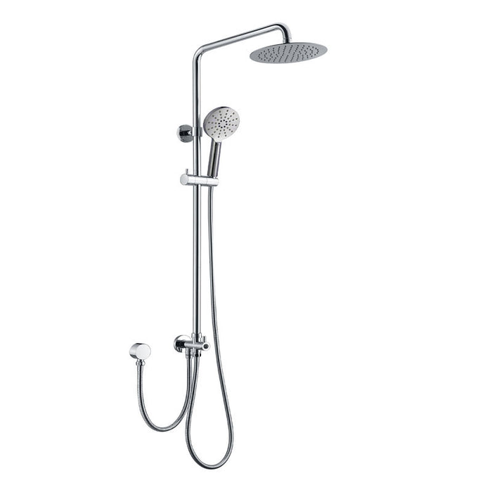 BK Rund Brass Chrome/Matt Black Multifunction Hand Shower With Overhead Rain Shower Twin Showers