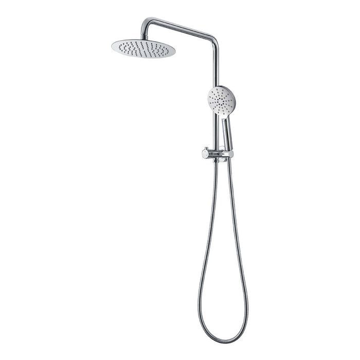 BK Rund Chrome/Matt Black Multifunction Hand Shower With Overhead Rain Shower Twin Showers - HD reno